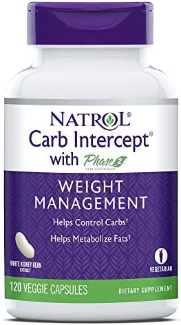 Natrol Carb Intercept with Phase 2 Carb Controller Capsules, White Kidney Bean…