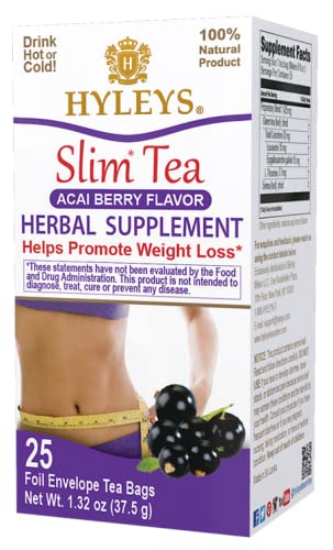 Hyleys Slim Tea Acai Berry Flavor – Weight Loss Herbal Supplement Cleanse…