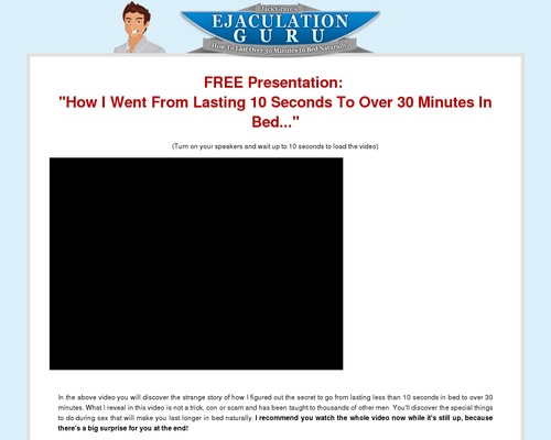 Ejaculation_Guru – Breakthrough Sales Video For Last Longer Niche