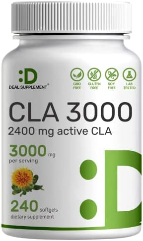 Ultra Strength CLA 3000mg | 240 Softgels, Active Conjugated Linoleic Acid from…