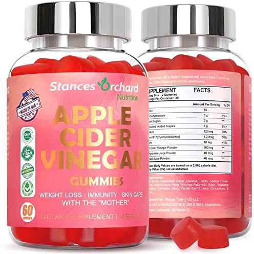 Apple Cider Vinegar Gummies – 60 Count – Keto ACV Gummies, Boost…