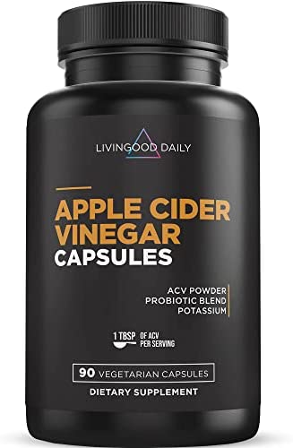 Livingood Daily Apple Cider Vinegar Capsules with The Mother – 1500mg ACV…