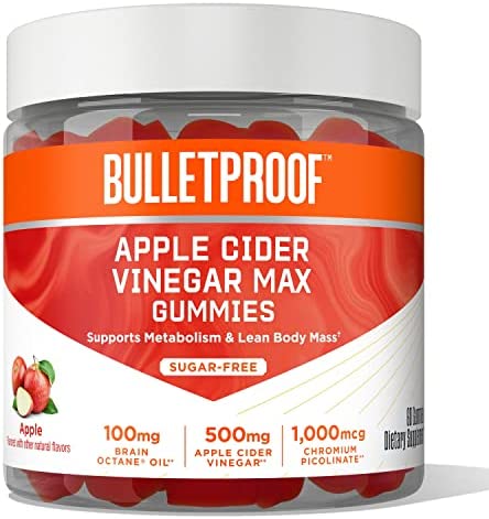 Bulletproof Apple Cider Vinegar Max Sugar-Free Gummies, 60 Count, Keto Supplement for…