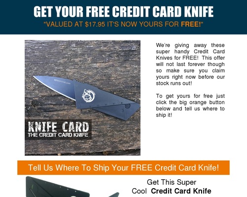 Give Away Our Knife Card And Earn Recurring Commissions!